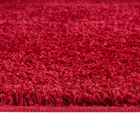 Close-up of My Rug Red 100% Polypropylene frisée fibres
