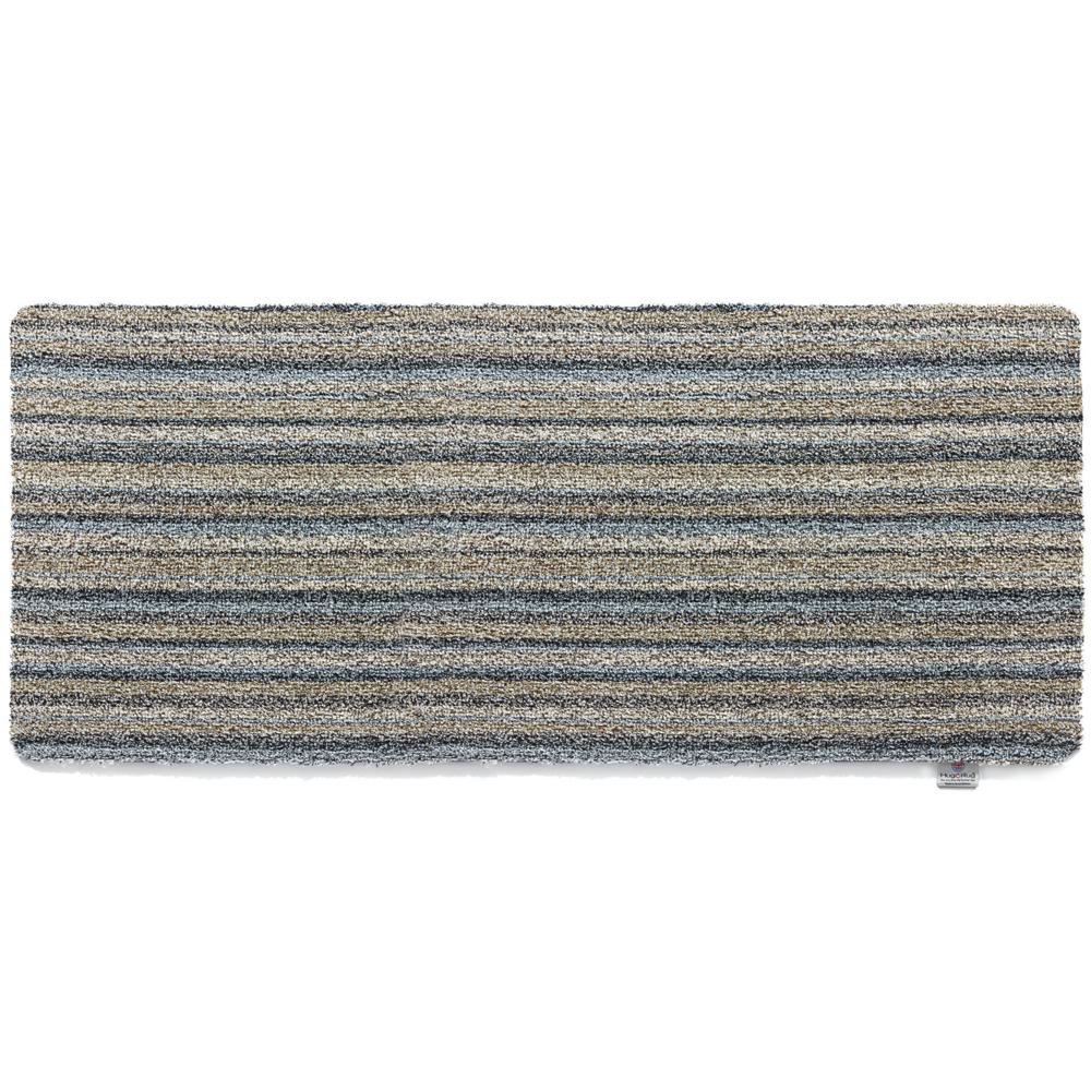 Rectangular doormat with striped pattern on a white background