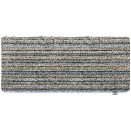 Rectangular doormat with striped pattern on a white background