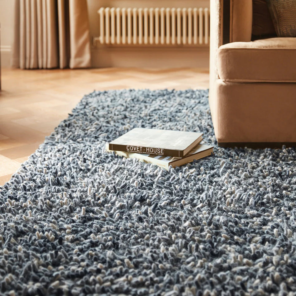 Modern grey hand woven wool rug