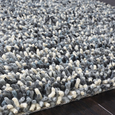 Close-up of tubular wool texture in grey