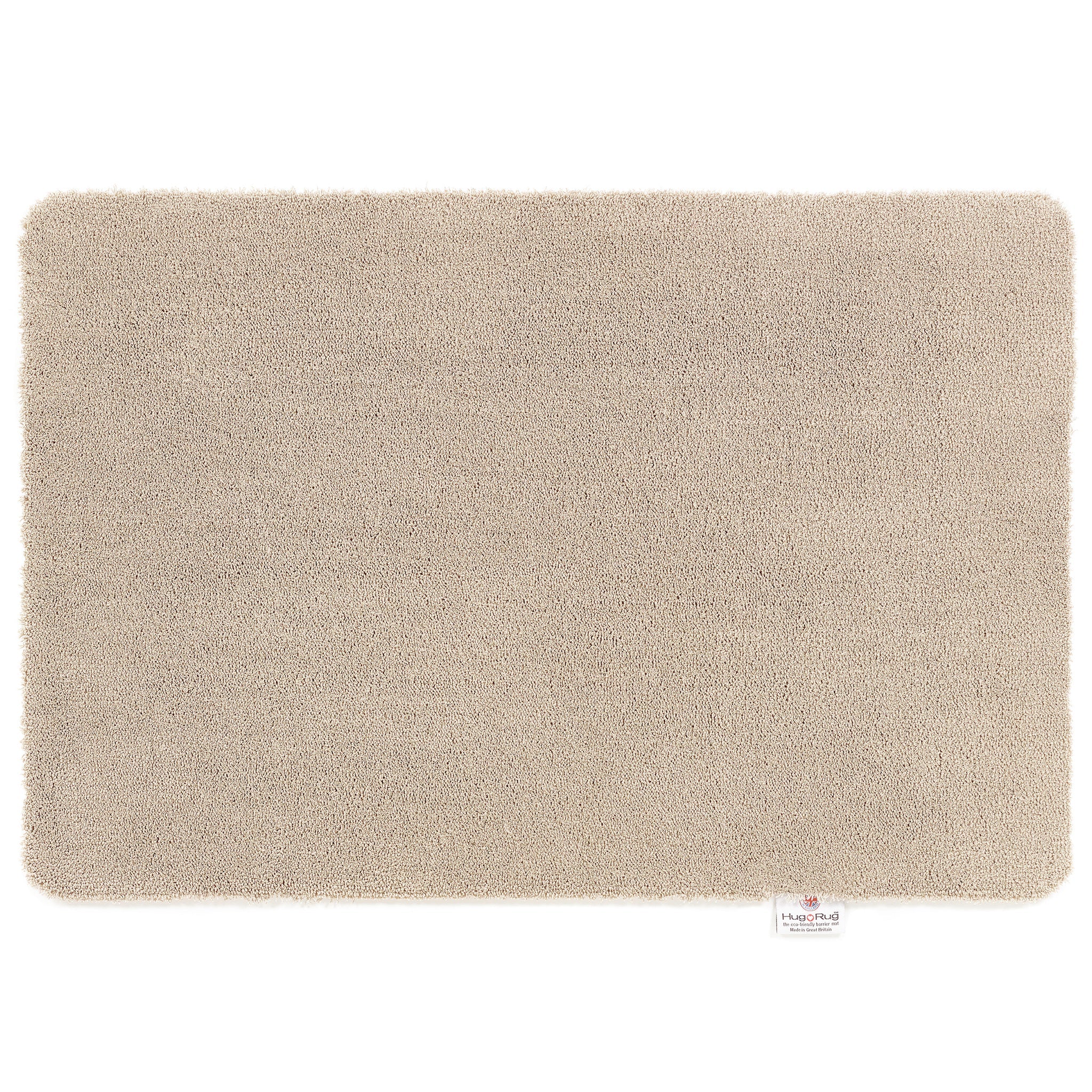 Hug Rug Sense Bath Mat in Beige displayed in a modern bathroom

