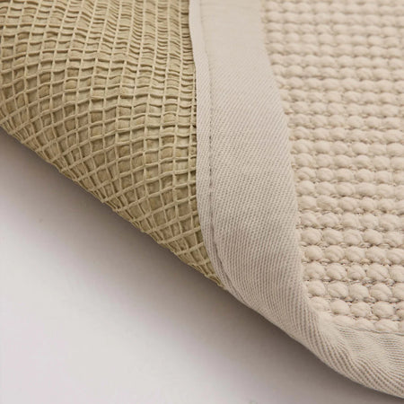 Origins Sisal Bouclé Beige Rug showing non slip backing