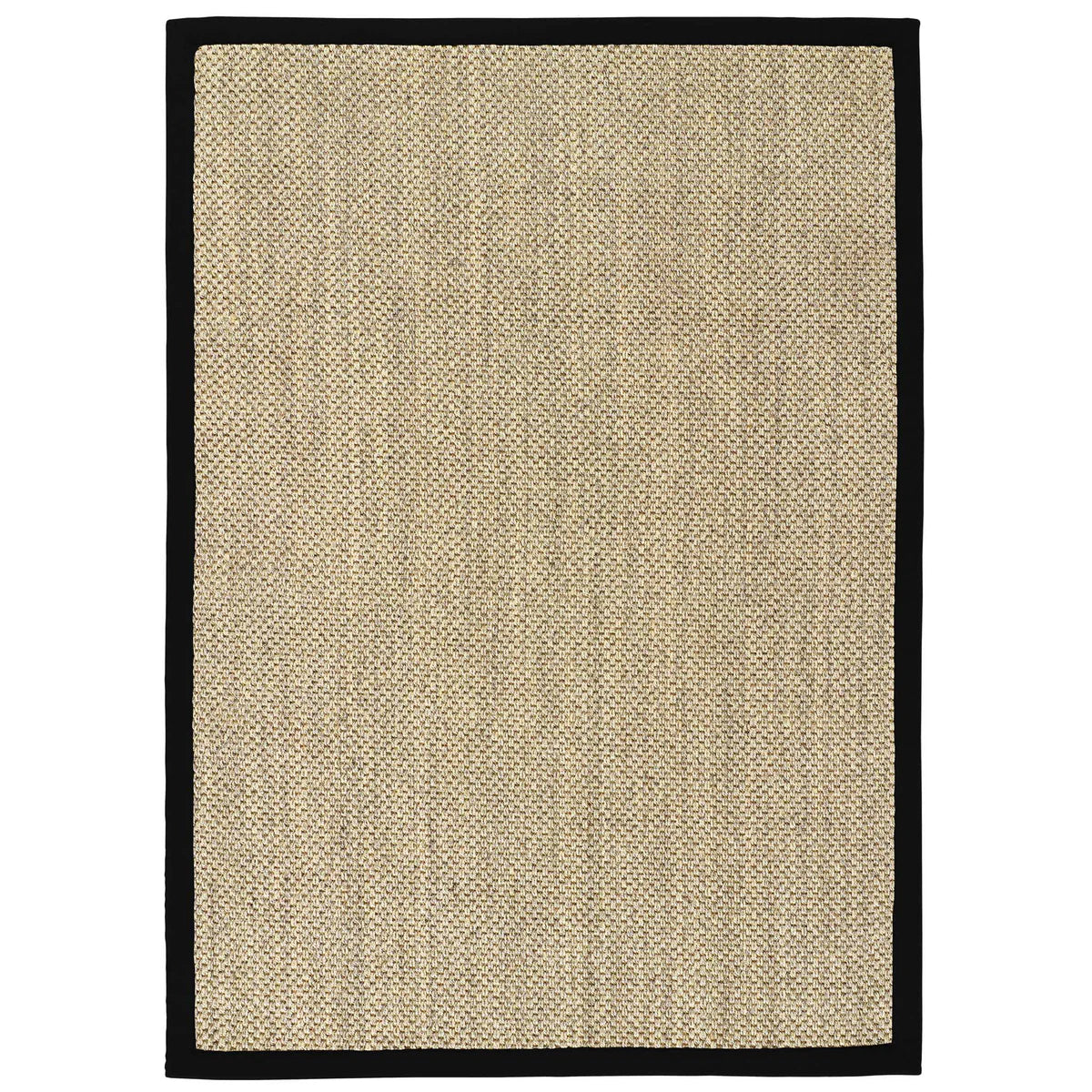 Origins Sisal Rug Light Beige with Black Border on white background