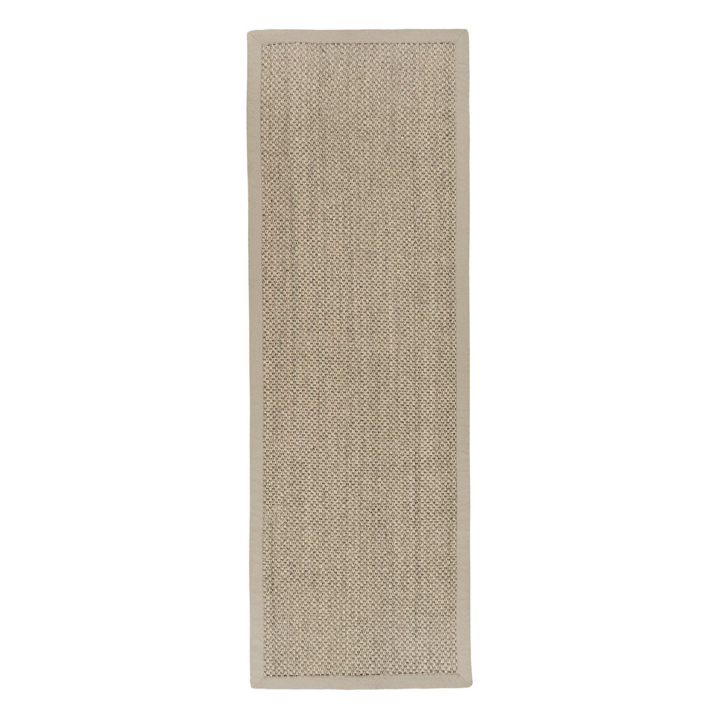 Origins Sisal Runner Light Beige with Sand Border in white background 