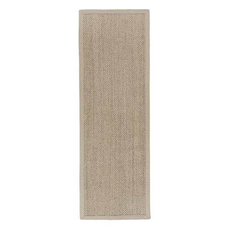 Origins Sisal Runner Light Beige with Sand Border in white background 
