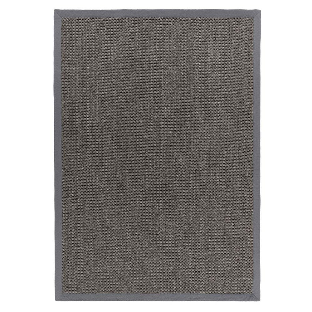 Origins Sisal Rug Grey with Dark Grey Border on white background