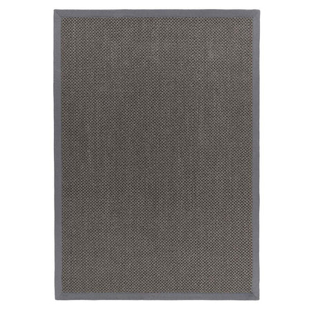 Origins Sisal Rug Grey with Dark Grey Border on white background
