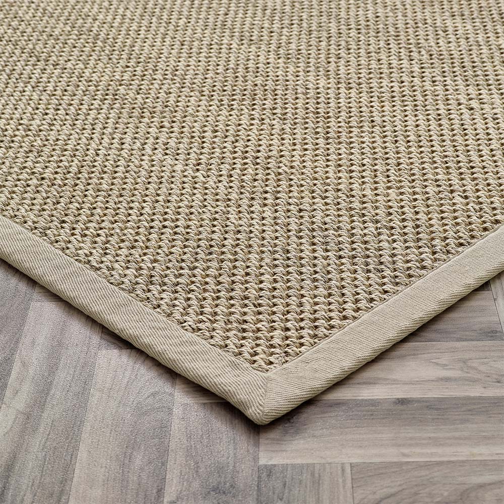 Origins Sisal Light Beige with Sand Border showing close up of the border edges