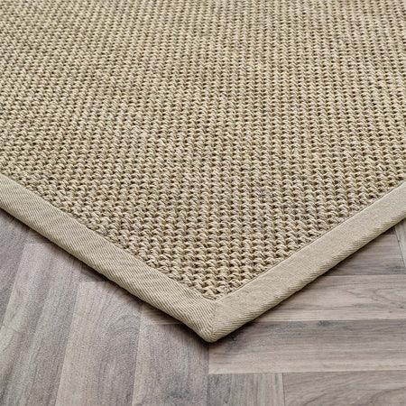 Origins Sisal Light Beige with Sand Border showing close up of the border edges