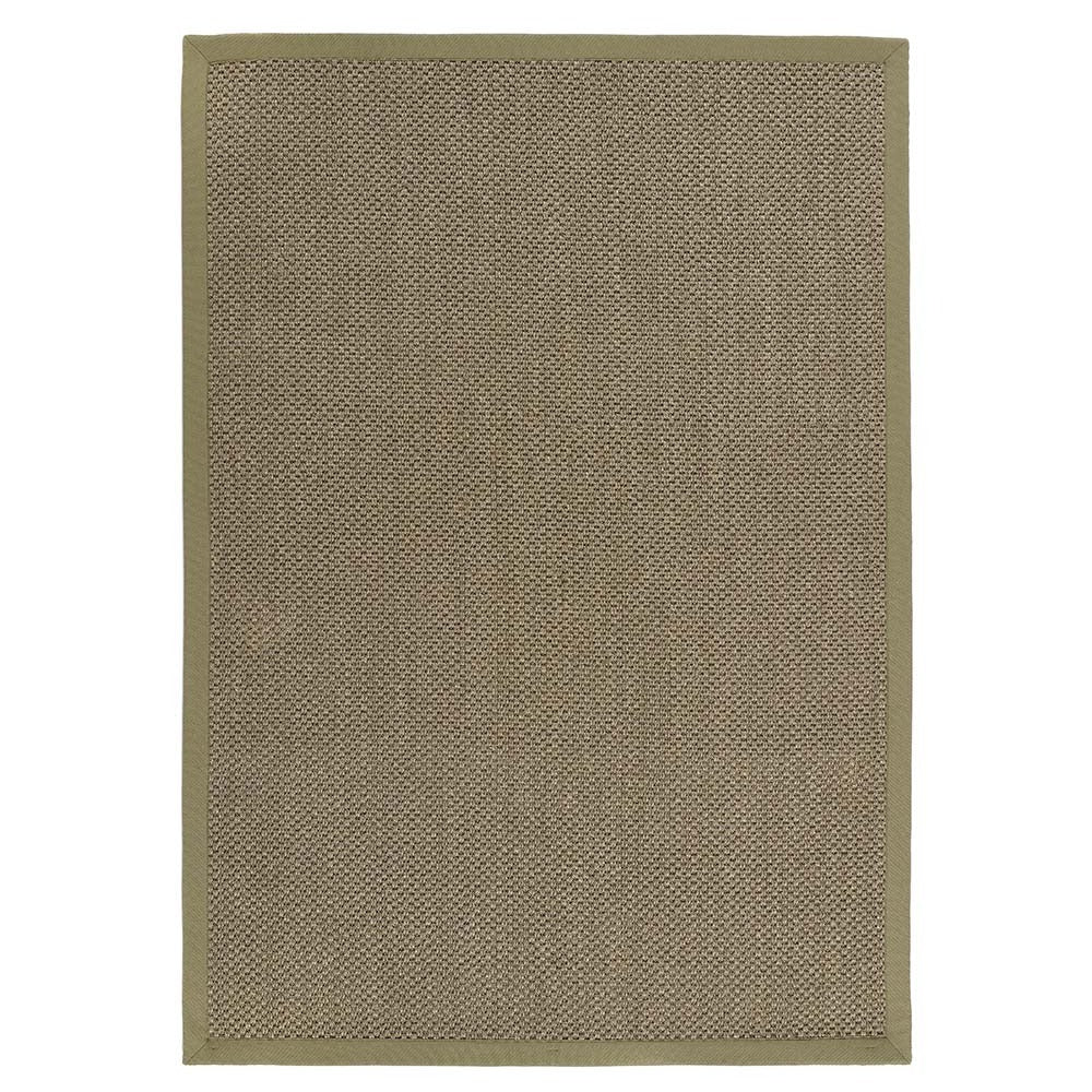 Origins Sisal Rug Green with Sage Border in white background