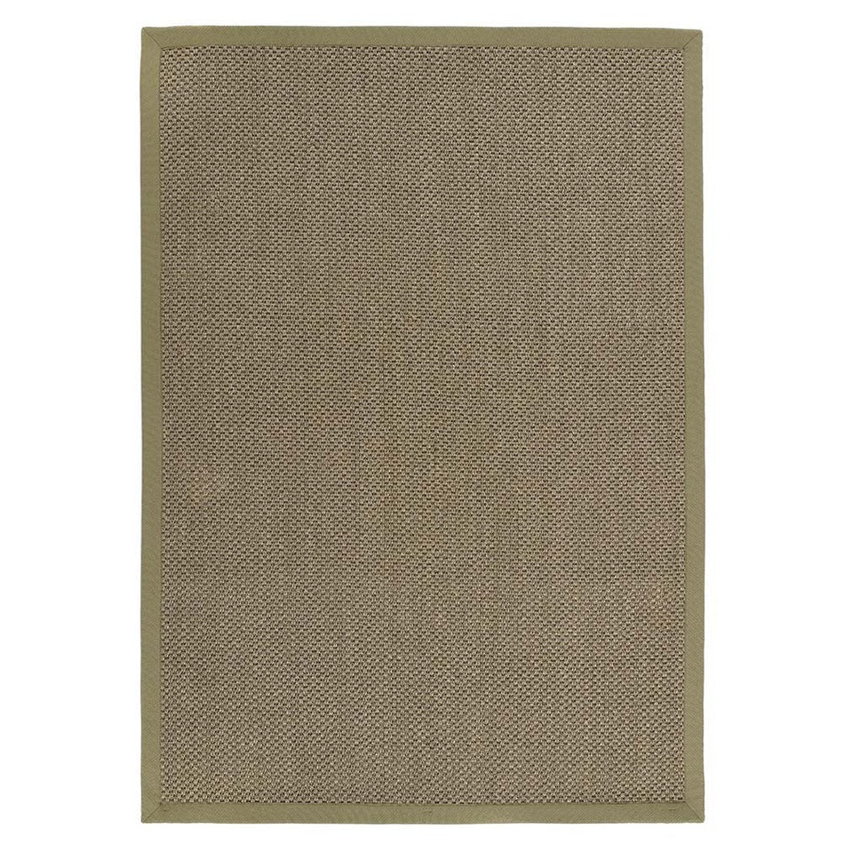 Origins Sisal Rug Green with Sage Border in white background