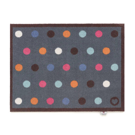Hug Rug Modern Spot 12 with multicolour spots on blue