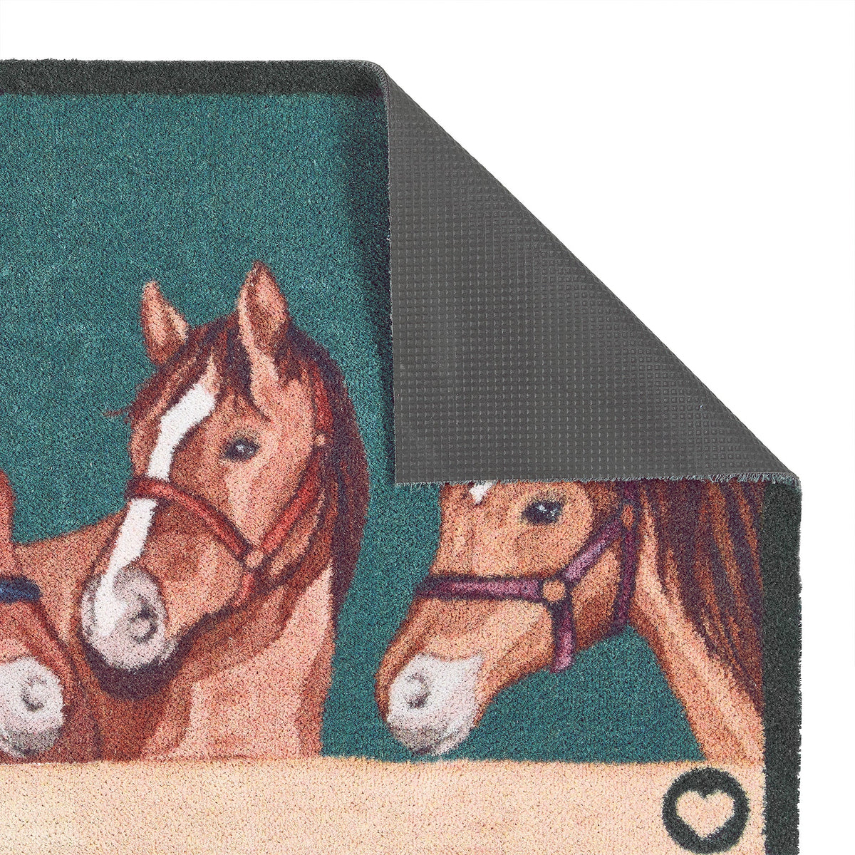 Hug Rug showing non-slip recycled rubber backing

