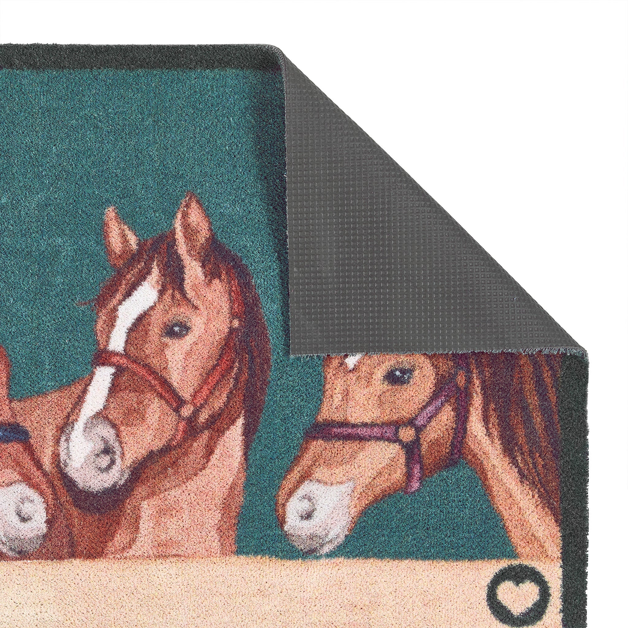 Hug Rug showing non-slip recycled rubber backing

