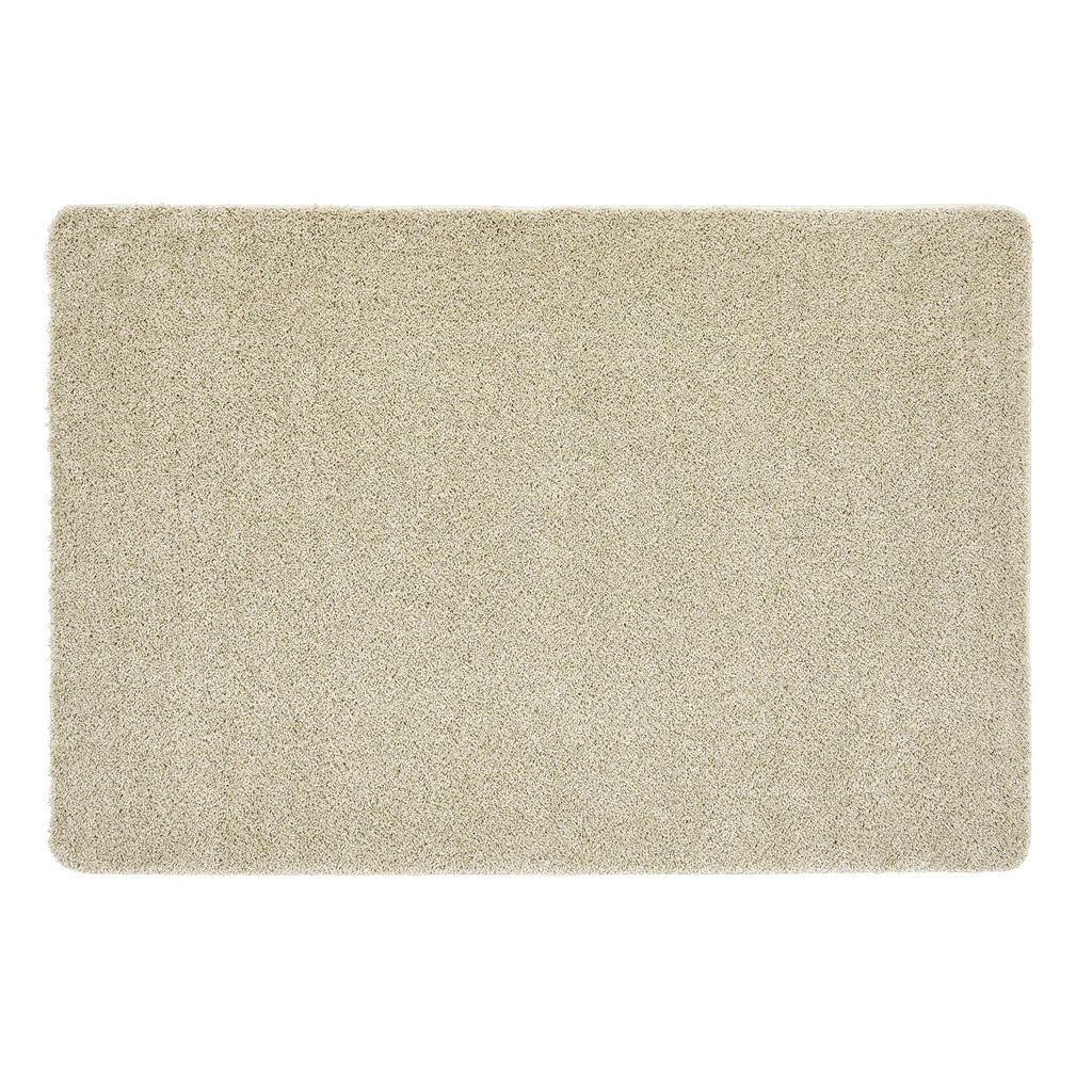 Beige rectangular rug on a white background