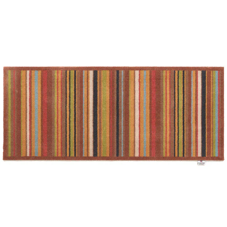 Hug Rug Modern Stripe 70 with earth-tone vertical stripes runner


