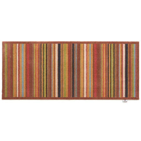 Hug Rug Modern Stripe 70 with earth-tone vertical stripes runner

