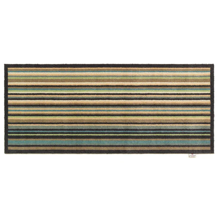 Hug Rug Modern Stripe 84 runner with horizontal navy and beige stripes

