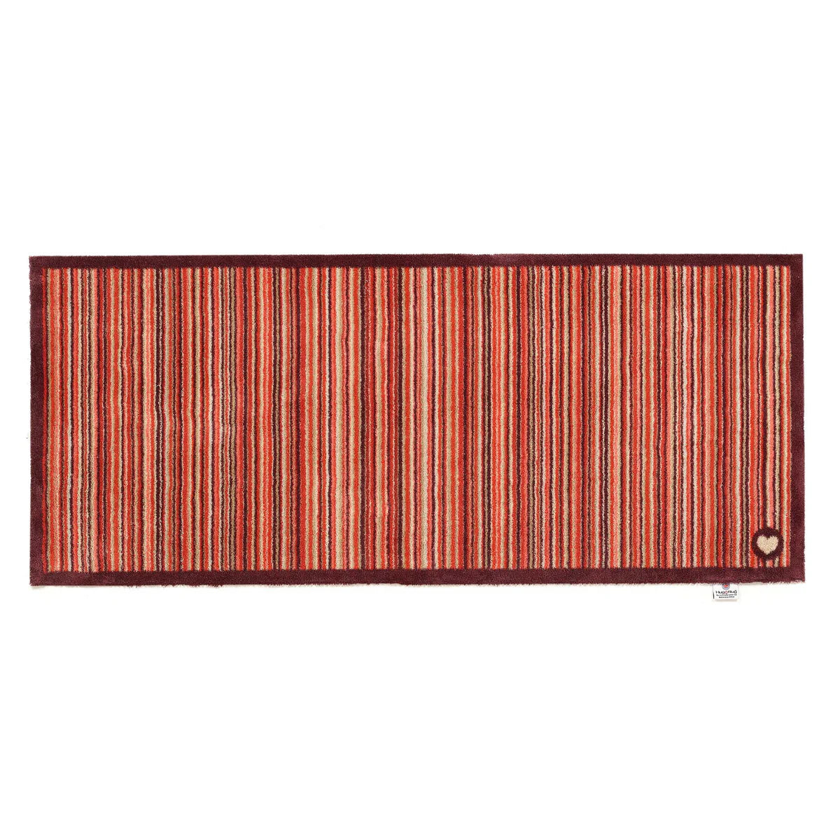 Hug Rug Runner Multi Stripe Red eco doormat full view