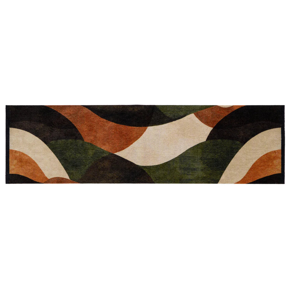 My Mat Studio Collection Wavescape runner in earthy abstract tones