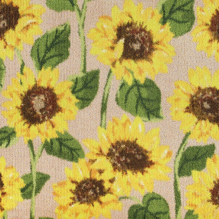 Close-up of Hug Rug sunflower print and soft surface