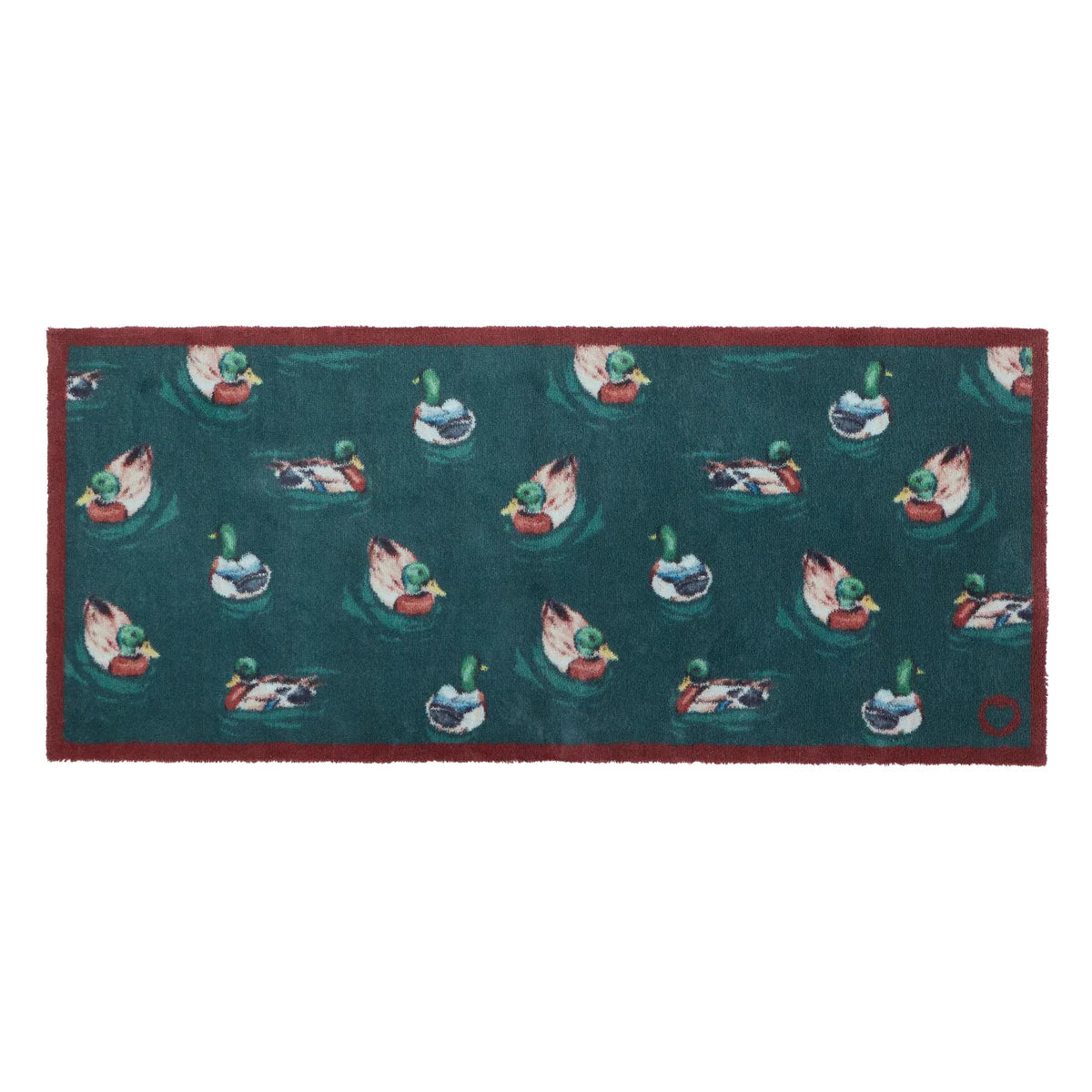 Hug Rug Runner Swimming Ducks Teal full mat