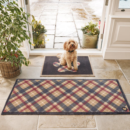 British-made Hug Rug tartan paw mat in multiple sizes

