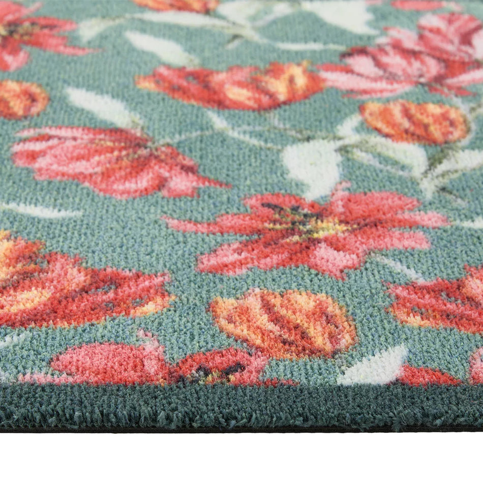 Close-up of Hug Rug tulip design with bright colours


