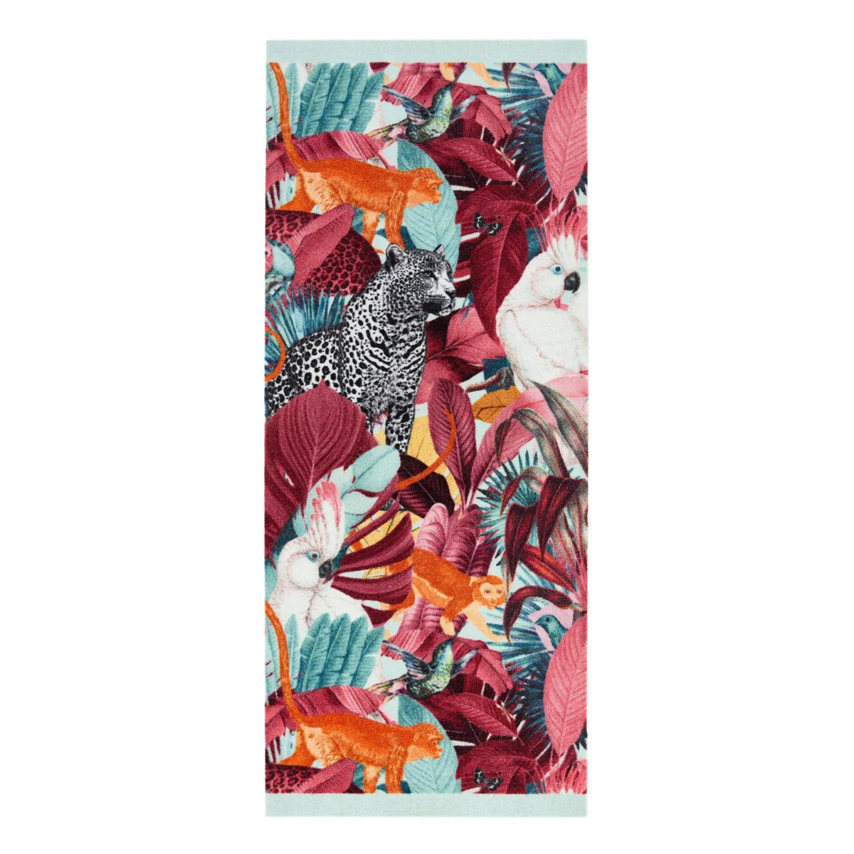 My Mat Studio Collection Exotic Palms Coir Doormat 67x150cm – Tropical Palm Leaf Print Entrance Mat with PVC Backing