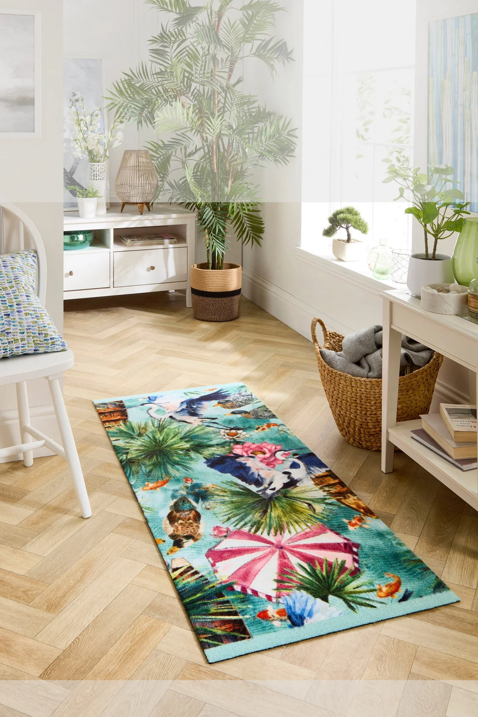 Lux Parasols Coir Doormat placed at a wide front entrance – Perfect for protecting indoor flooring from dirt and debris