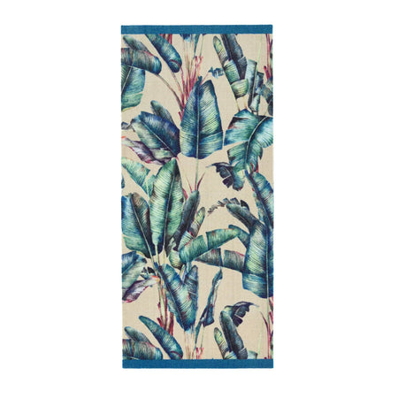 My Mat Studio Collection Pastel Palms Coir Doormat 67x150cm – Large Designer Entrance Mat with Tropical Palm Print & PVC Backing