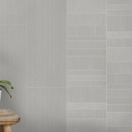 glossy silver tile-look wall panel pack