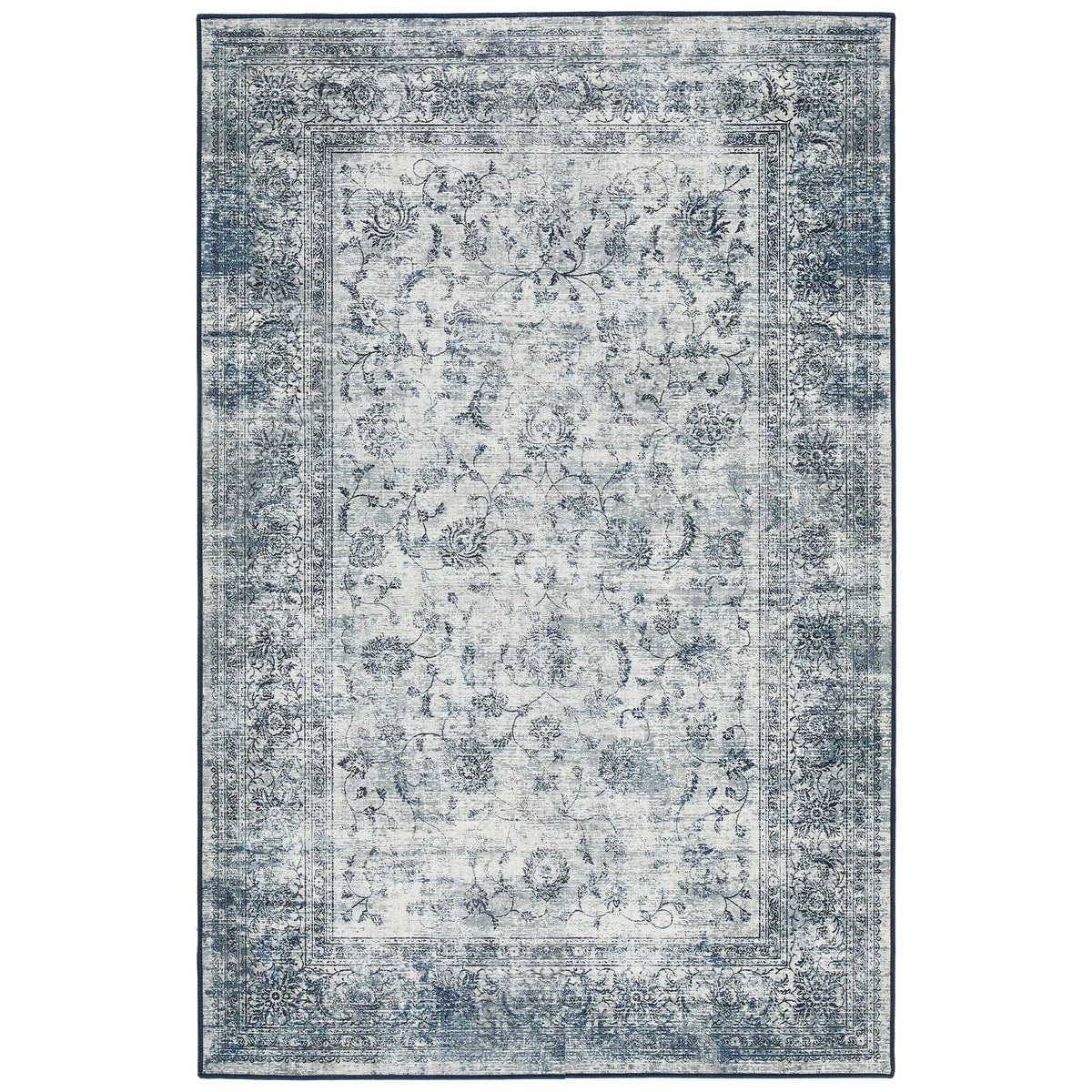 Hug Rug Vintage Imperial rug with ornate blue floral pattern


