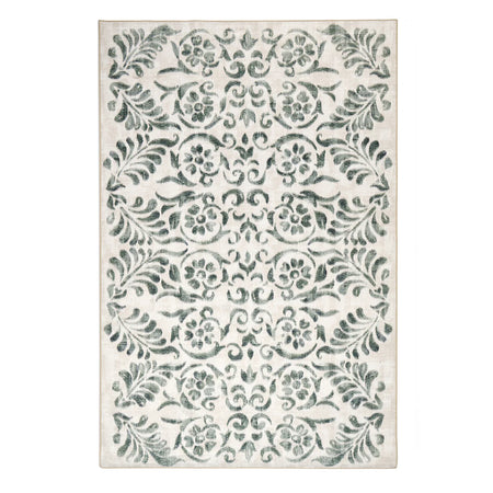 Hug Rug Vintage Scroll Green full rug view

