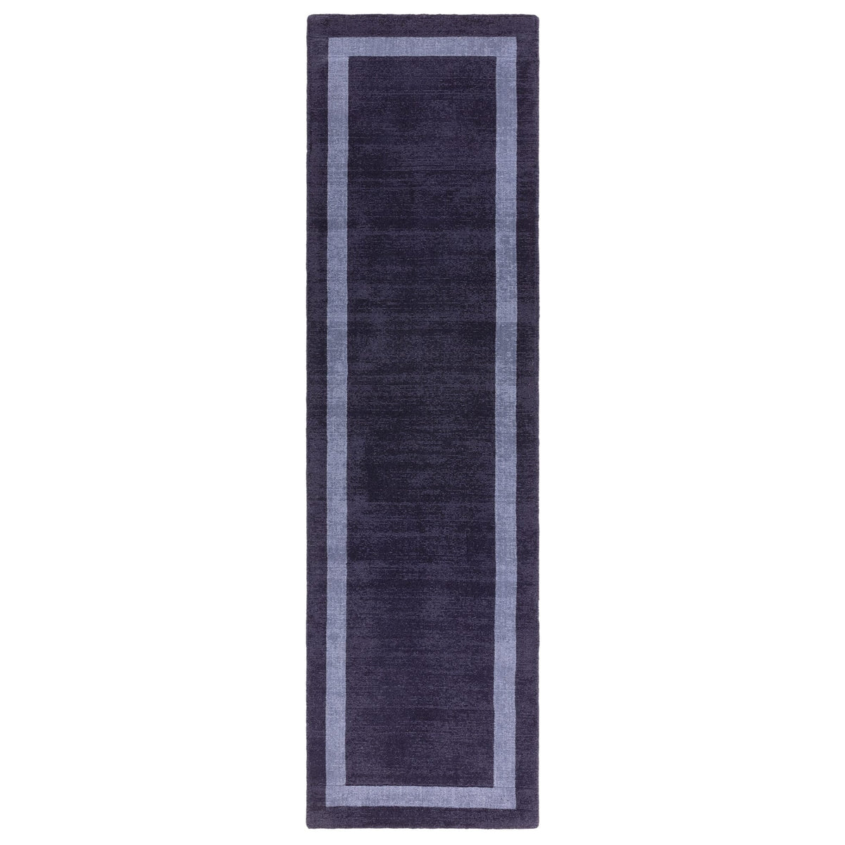 Dark blue hallway runner in natural wool

