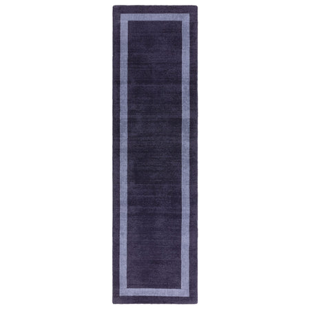 Dark blue hallway runner in natural wool

