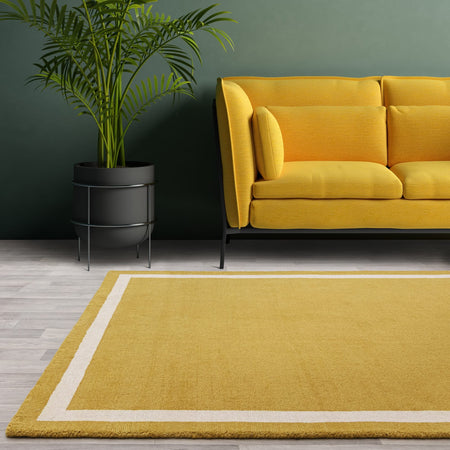 Albi Ochre Rug in warm yellow tone

