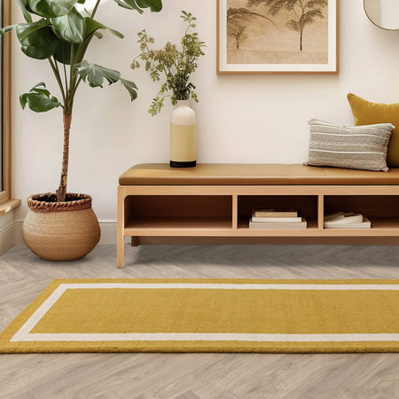 Yellow hallway runner from Albi range in hallway