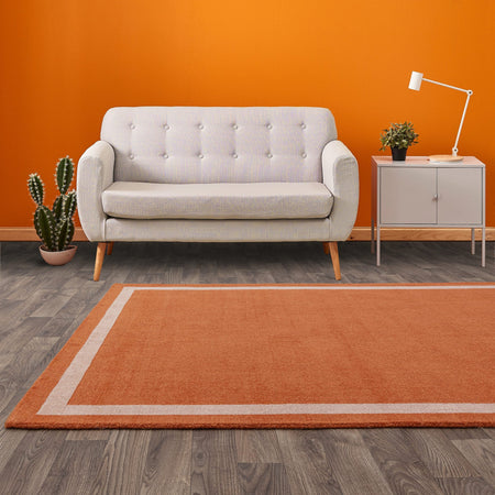 Albi Orange Rug in bold earthy tone


