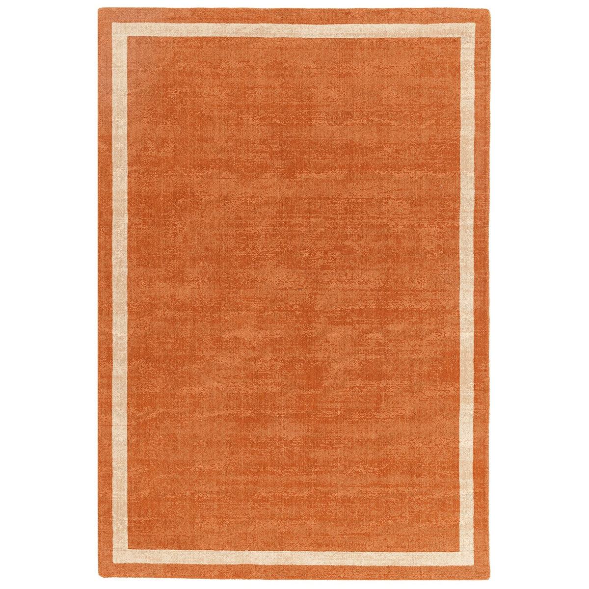 Handwoven 100% wool rug in orange

