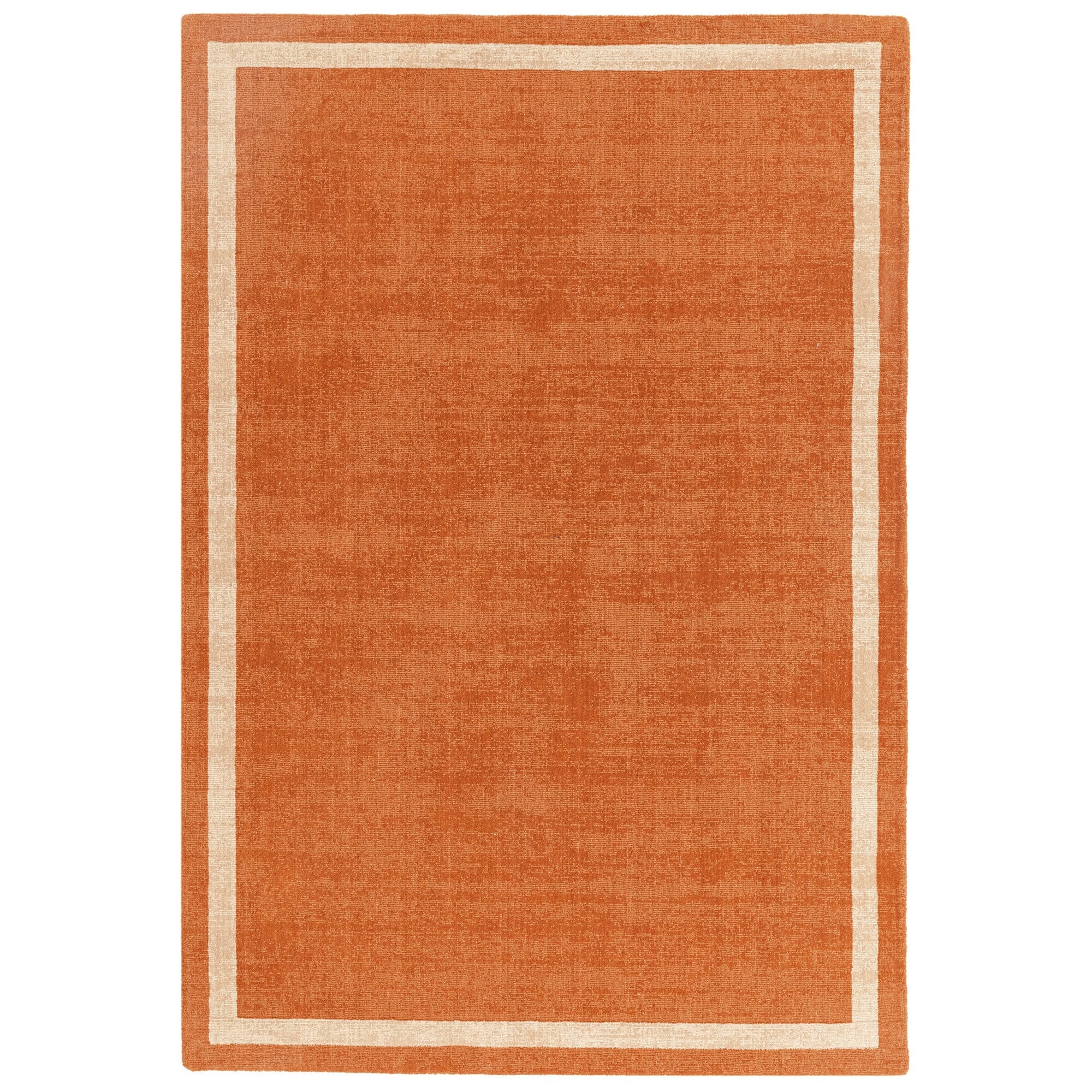 Handwoven 100% wool rug in orange


