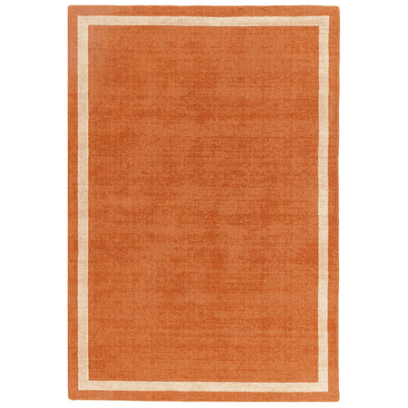 Handwoven 100% wool rug in orange

