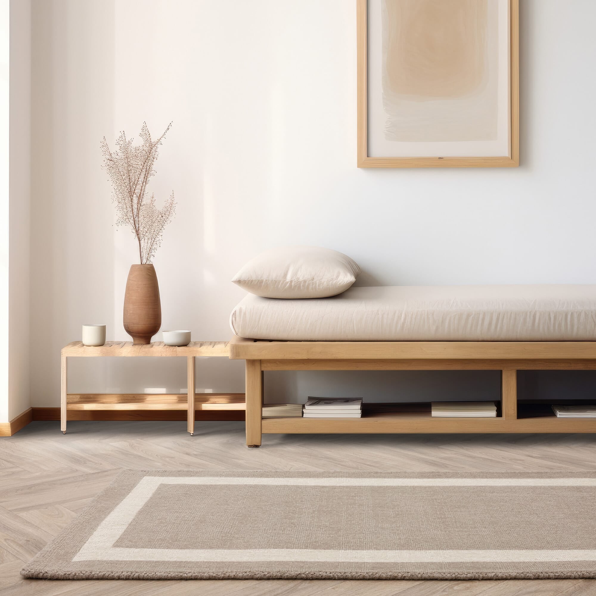 Beige hallway runner from Albi collection

