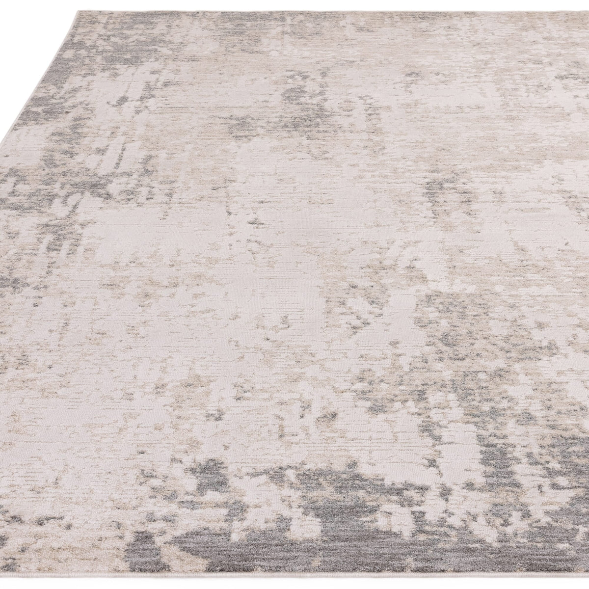 Subtle linear pattern on beige contemporary rug

