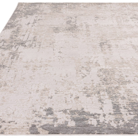 Subtle linear pattern on beige contemporary rug

