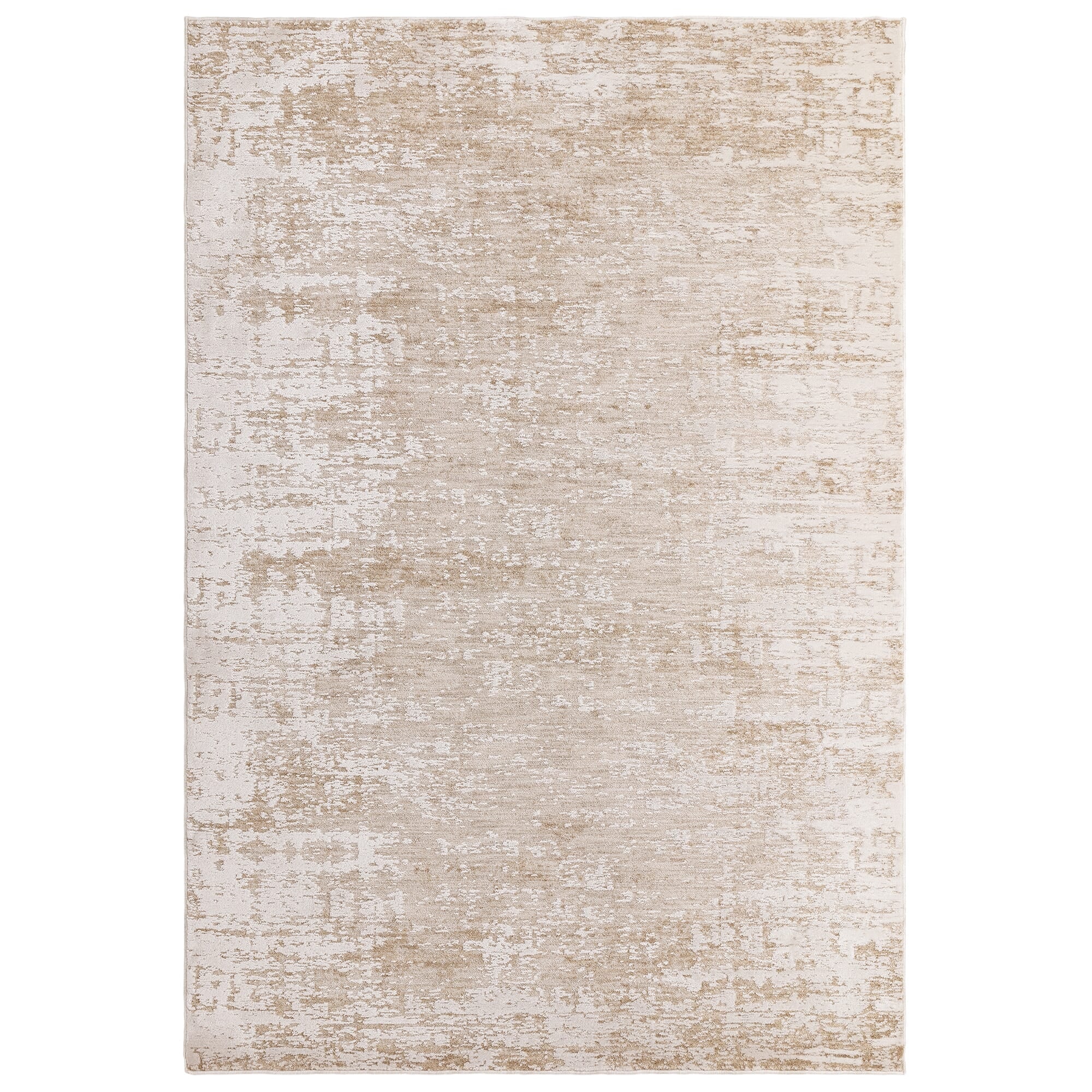 Modern stripe-pattern rug in cream and beige

