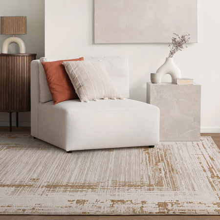Anders AN05 rug styled in a neutral living room

