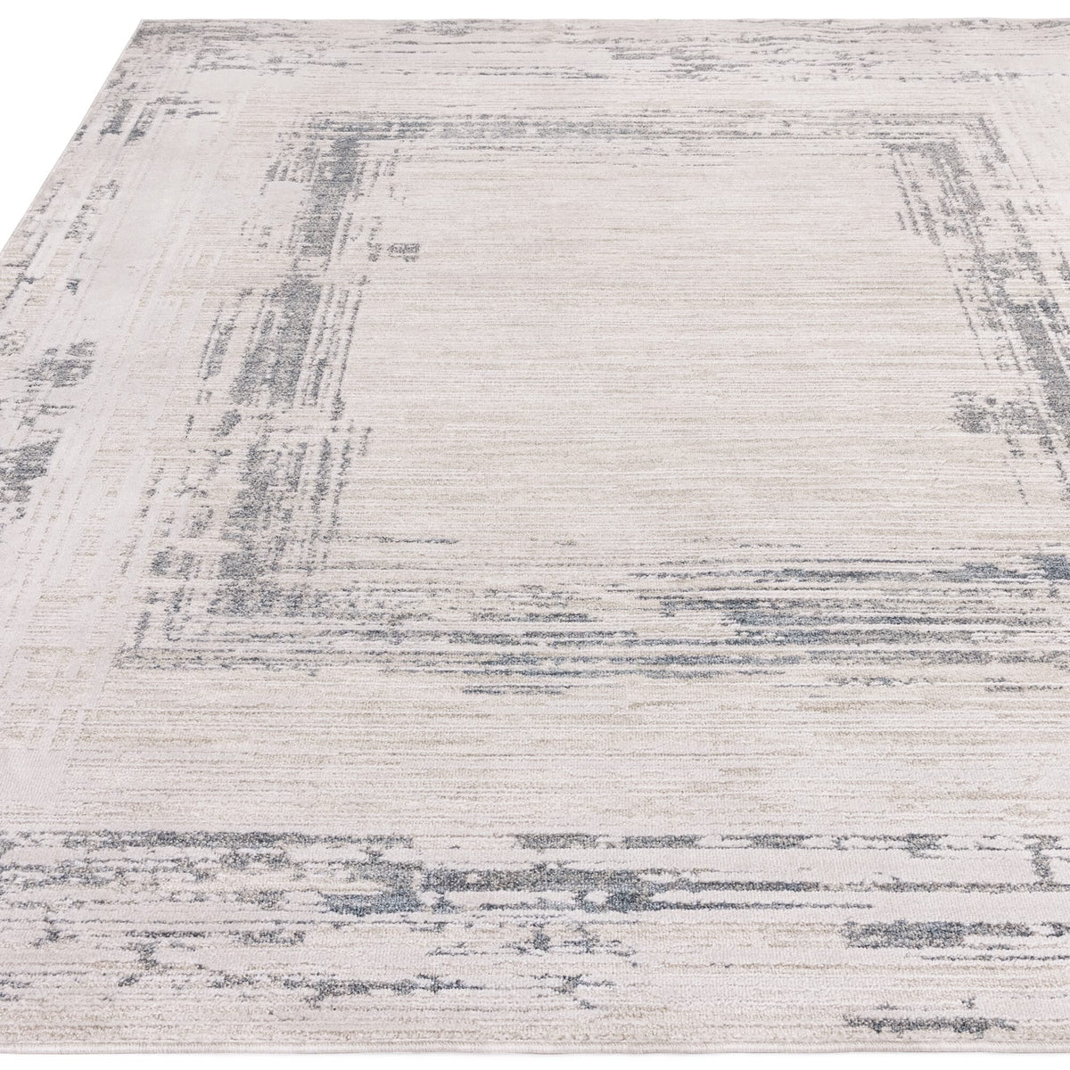 AN07 rug with geometric pattern in natural tones


