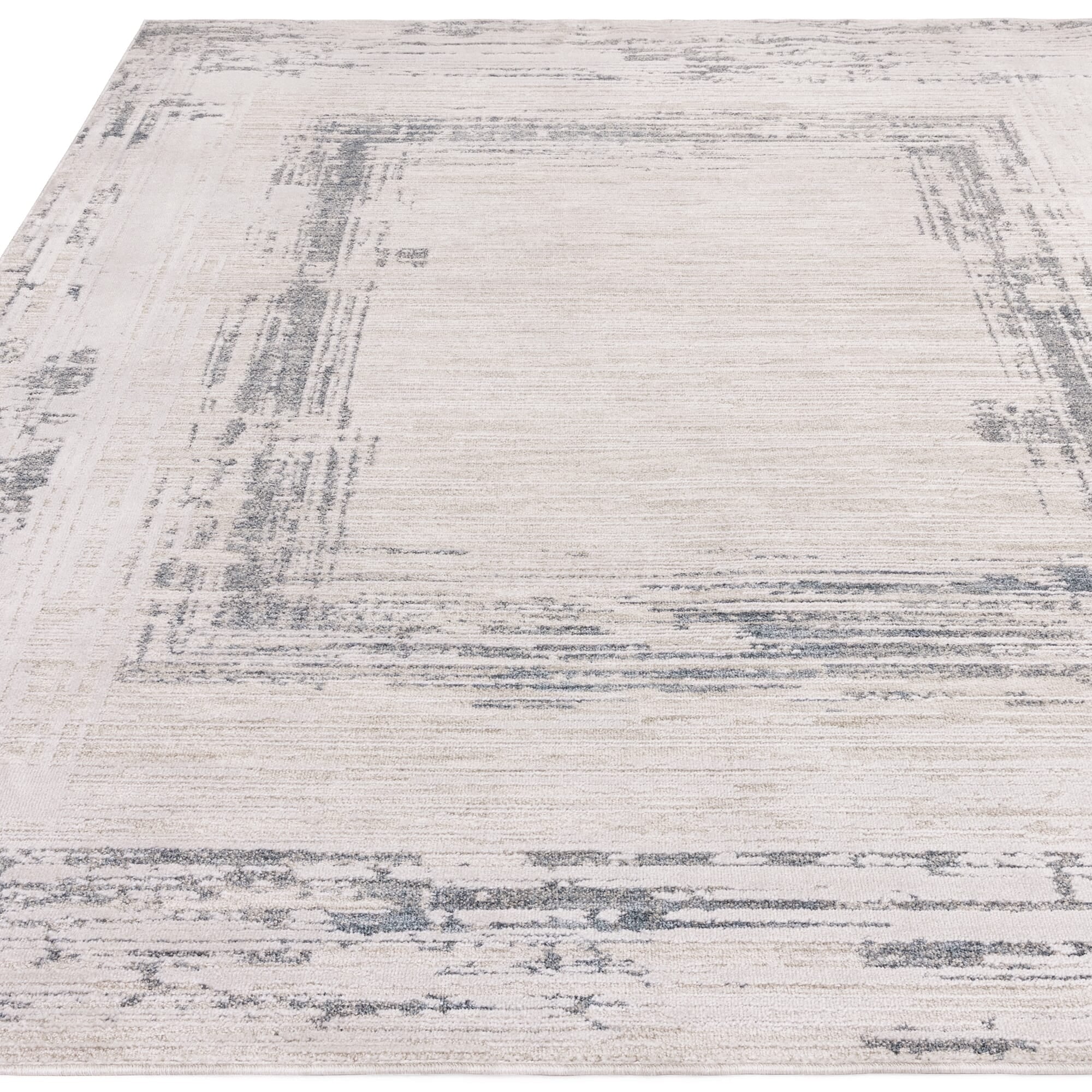 AN07 rug with geometric pattern in natural tones

